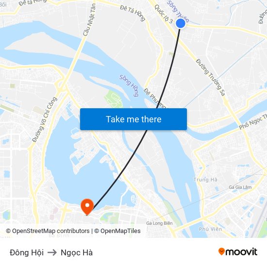 Đông Hội to Ngọc Hà map