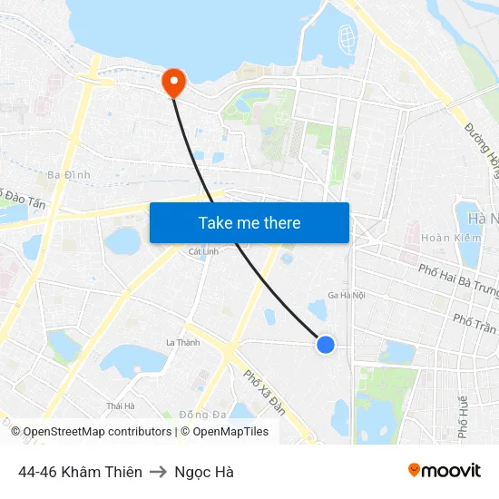 44-46 Khâm Thiên to Ngọc Hà map
