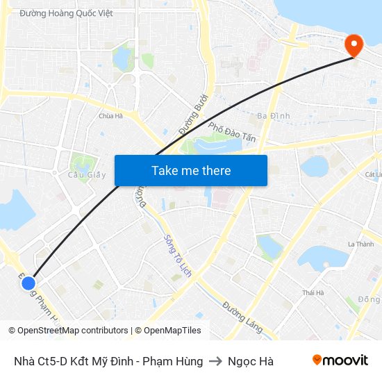 Nhà Ct5-D Kđt Mỹ Đình - Phạm Hùng to Ngọc Hà map