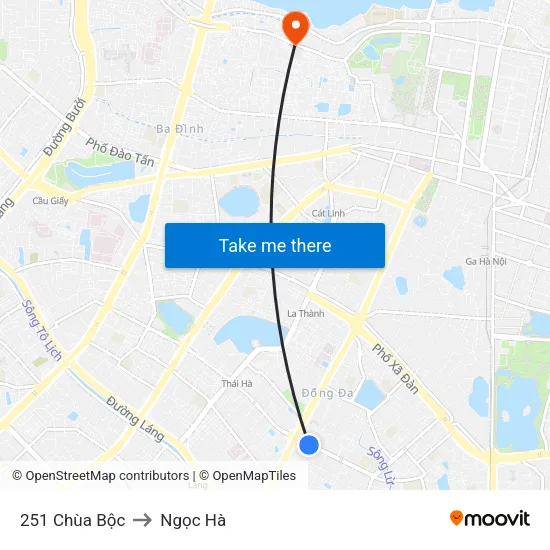 251 Chùa Bộc to Ngọc Hà map