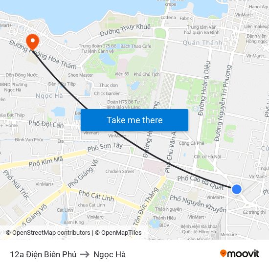 12a Điện Biên Phủ to Ngọc Hà map