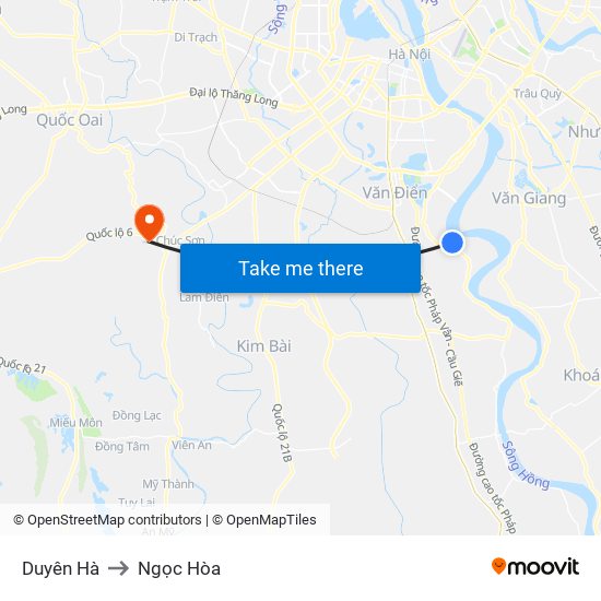 Duyên Hà to Ngọc Hòa map