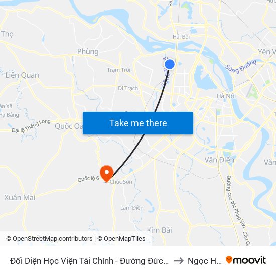 Đối Diện Học Viện Tài Chính - Đường Đức Thắng to Ngọc Hòa map