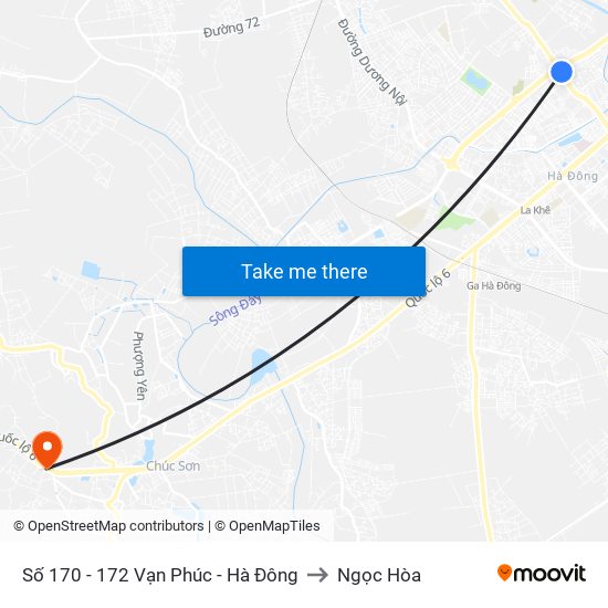 Số 170 - 172 Vạn Phúc - Hà Đông to Ngọc Hòa map