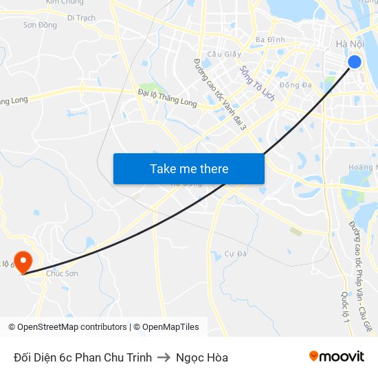 Đối Diện 6c Phan Chu Trinh to Ngọc Hòa map