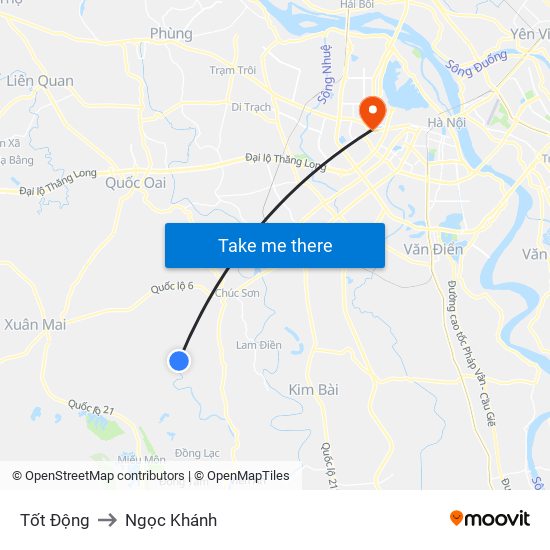 Tốt Động to Ngọc Khánh map