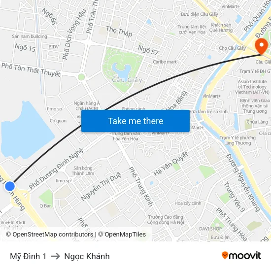 Mỹ Đình 1 to Ngọc Khánh map