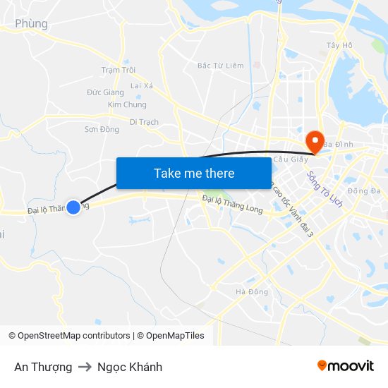 An Thượng to Ngọc Khánh map