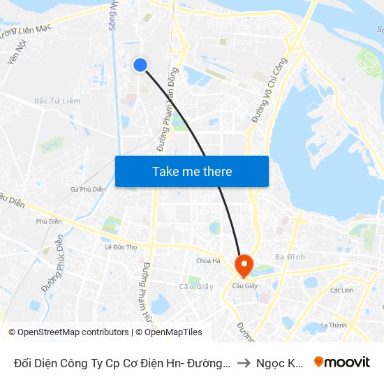 Đối Diện Công Ty Cp Cơ Điện Hn- Đường Đức Thắng to Ngọc Khánh map