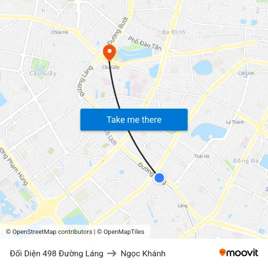 Đối Diện 498 Đường Láng to Ngọc Khánh map