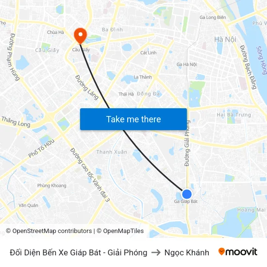 Đối Diện Bến Xe Giáp Bát - Giải Phóng to Ngọc Khánh map