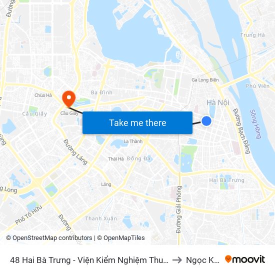 48 Hai Bà Trưng - Viện Kiểm Nghiệm Thuốc Trung Ương to Ngọc Khánh map