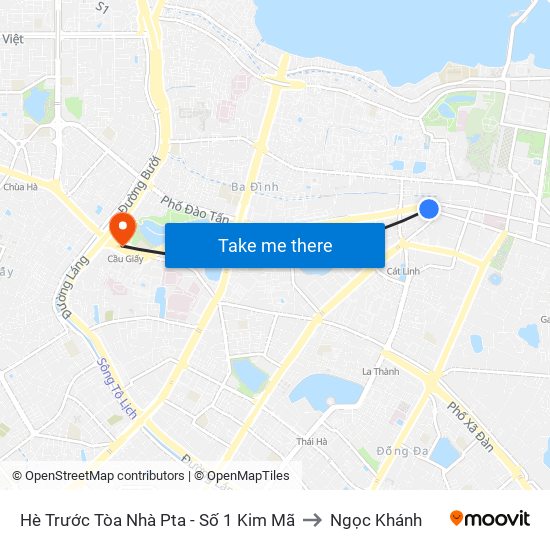 Hè Trước Tòa Nhà Pta - Số 1 Kim Mã to Ngọc Khánh map
