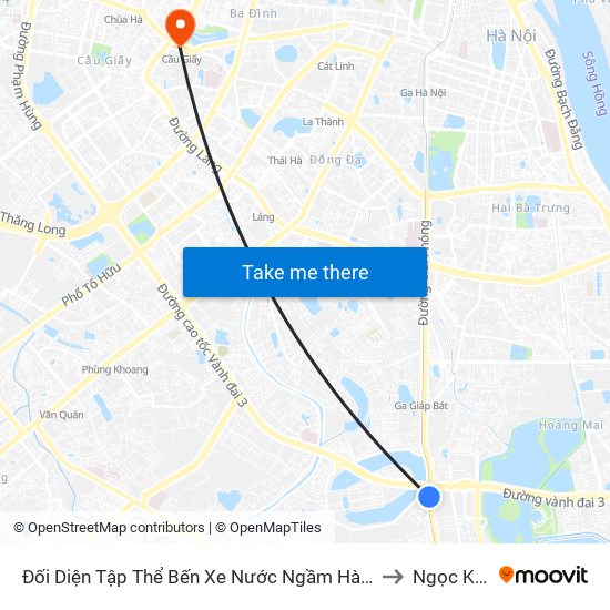 Đối Diện Tập Thể Bến Xe Nước Ngầm Hà Nội - Ngọc Hồi to Ngọc Khánh map