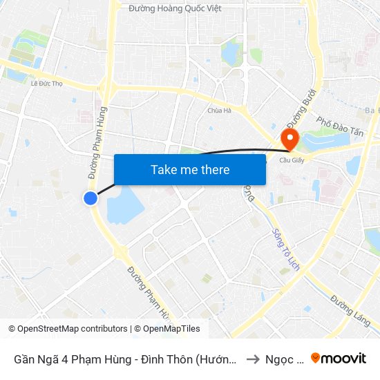 Gần Ngã 4 Phạm Hùng - Đình Thôn (Hướng Đi Khuất Duy Tiến)-Cột Sau to Ngọc Khánh map