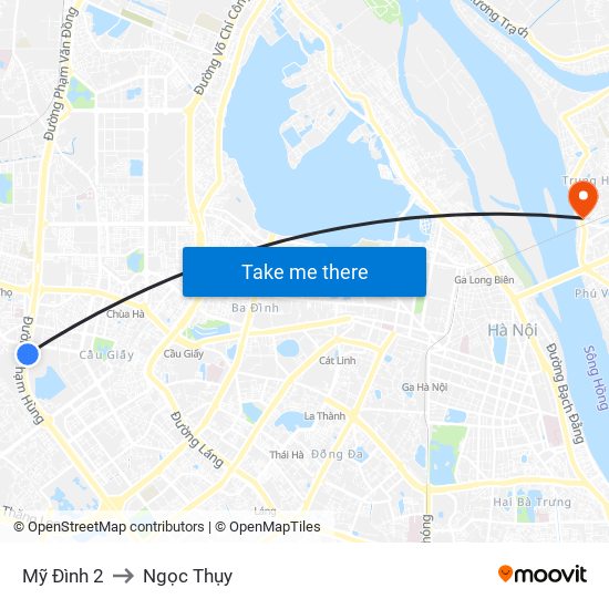 Mỹ Đình 2 to Ngọc Thụy map