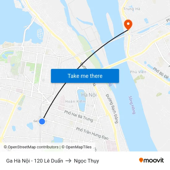 Ga Hà Nội - 120 Lê Duẩn to Ngọc Thụy map