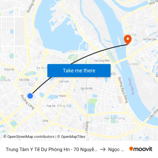 Trung Tâm Y Tế Dự Phòng Hn - 70 Nguyễn Chí Thanh to Ngọc Thụy map