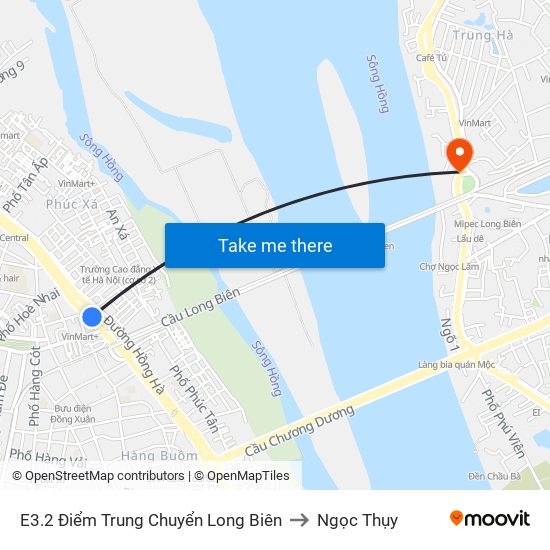 E3.2 Điểm Trung Chuyển Long Biên to Ngọc Thụy map