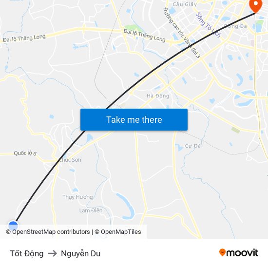 Tốt Động to Nguyễn Du map