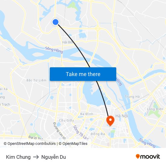 Kim Chung to Nguyễn Du map