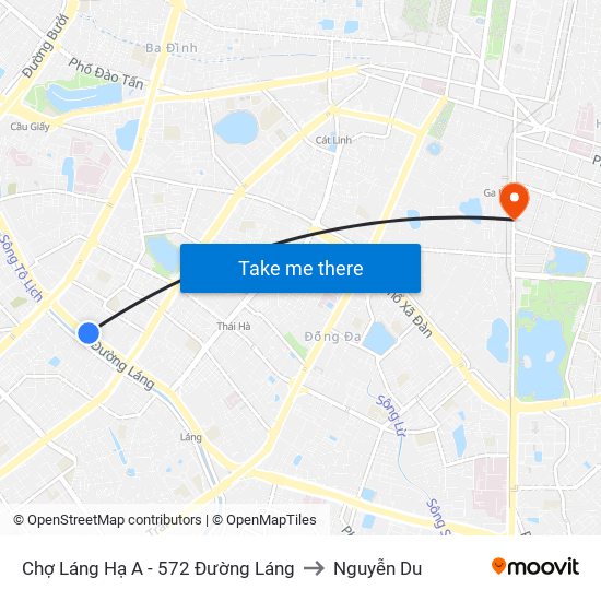 Chợ Láng Hạ A - 572 Đường Láng to Nguyễn Du map