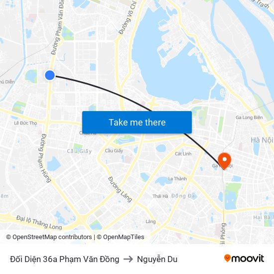 Đối Diện 36a Phạm Văn Đồng to Nguyễn Du map