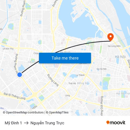 Mỹ Đình 1 to Nguyễn Trung Trực map