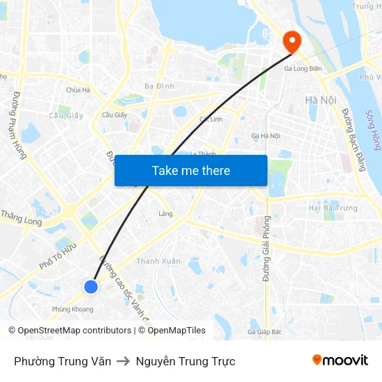 Phường Trung Văn to Nguyễn Trung Trực map