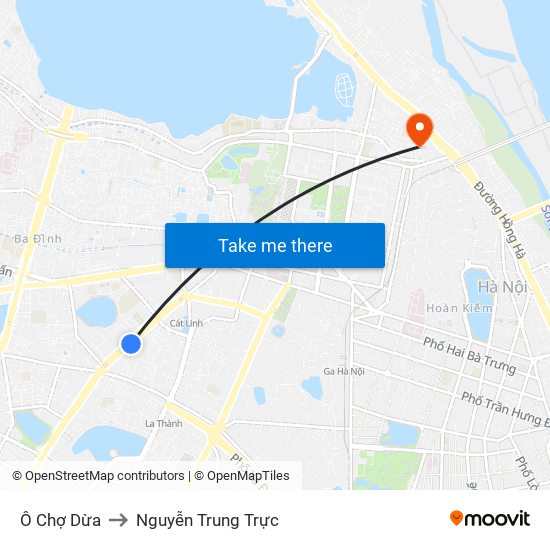 Ô Chợ Dừa to Nguyễn Trung Trực map