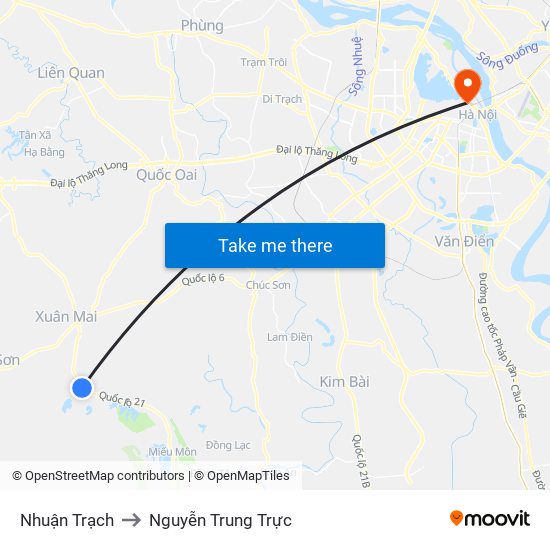 Nhuận Trạch to Nguyễn Trung Trực map