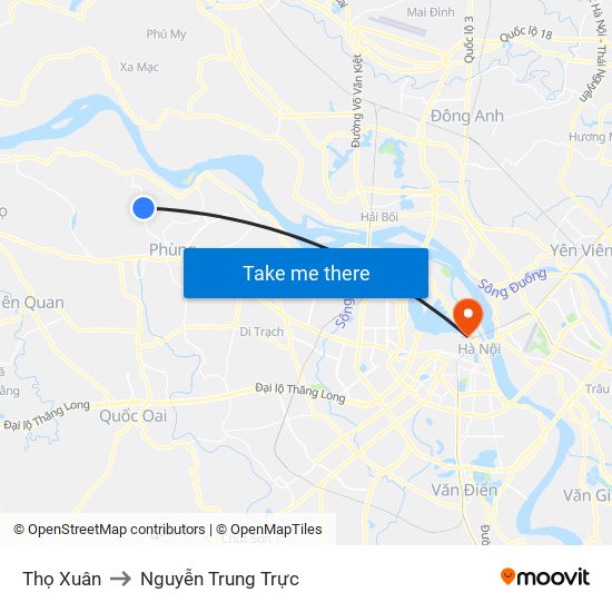 Thọ Xuân to Nguyễn Trung Trực map