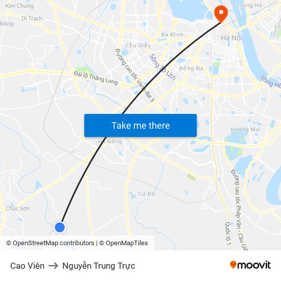 Cao Viên to Nguyễn Trung Trực map