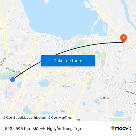 593 - 595 Kim Mã to Nguyễn Trung Trực map