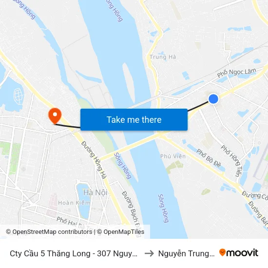 Cty Cầu 5 Thăng Long - 307 Nguyễn Văn Cừ to Nguyễn Trung Trực map