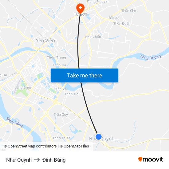 Như Quỳnh to Đình Bảng map