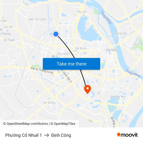 Phường Cổ Nhuế 1 to Định Công map