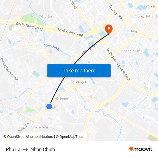 Phú La to Nhân Chính map