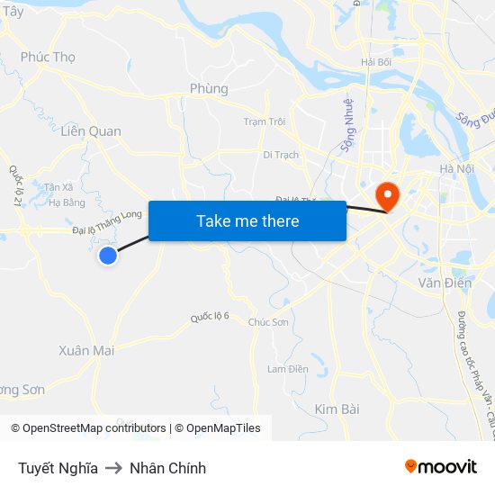 Tuyết Nghĩa to Nhân Chính map