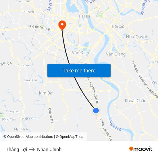 Thắng Lợi to Nhân Chính map