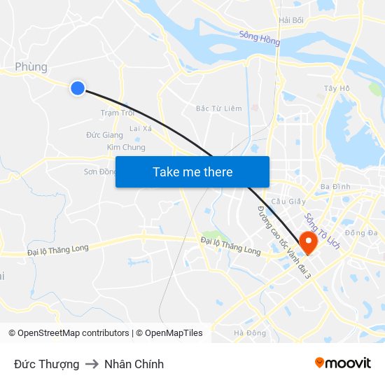 Đức Thượng to Nhân Chính map