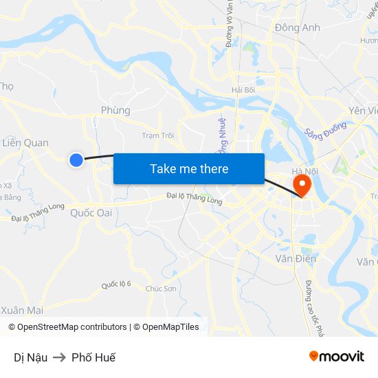 Dị Nậu to Phố Huế map