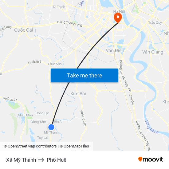 Xã Mỹ Thành to Phố Huế map