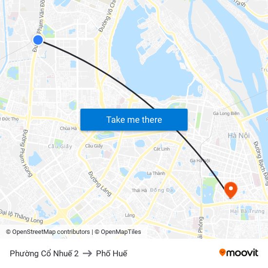 Phường Cổ Nhuế 2 to Phố Huế map