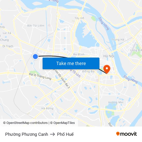 Phường Phương Canh to Phố Huế map