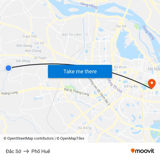 Đắc Sở to Phố Huế map