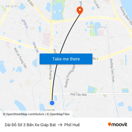 Dải Đỗ Số 3 Bến Xe Giáp Bát to Phố Huế map