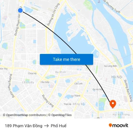 189 Phạm Văn Đồng to Phố Huế map