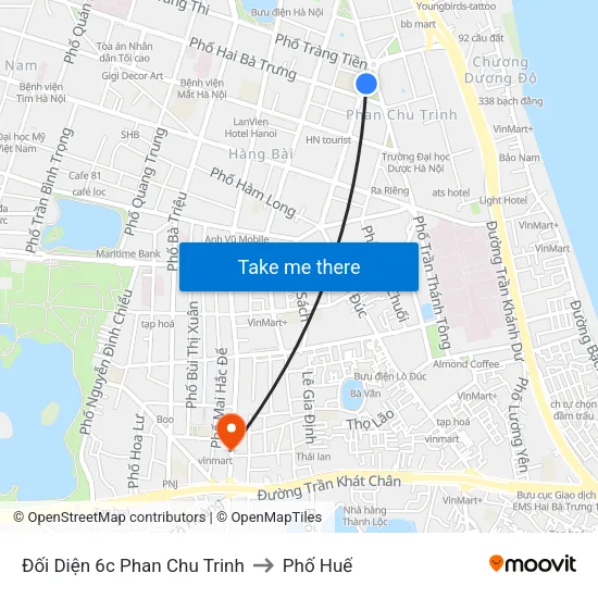Đối Diện 6c Phan Chu Trinh to Phố Huế map
