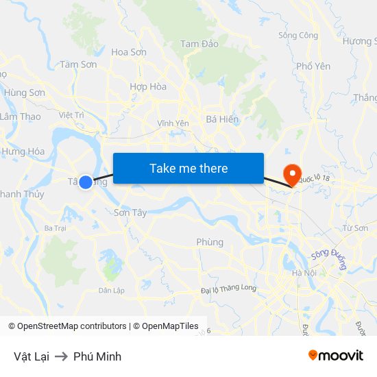 Vật Lại to Phú Minh map